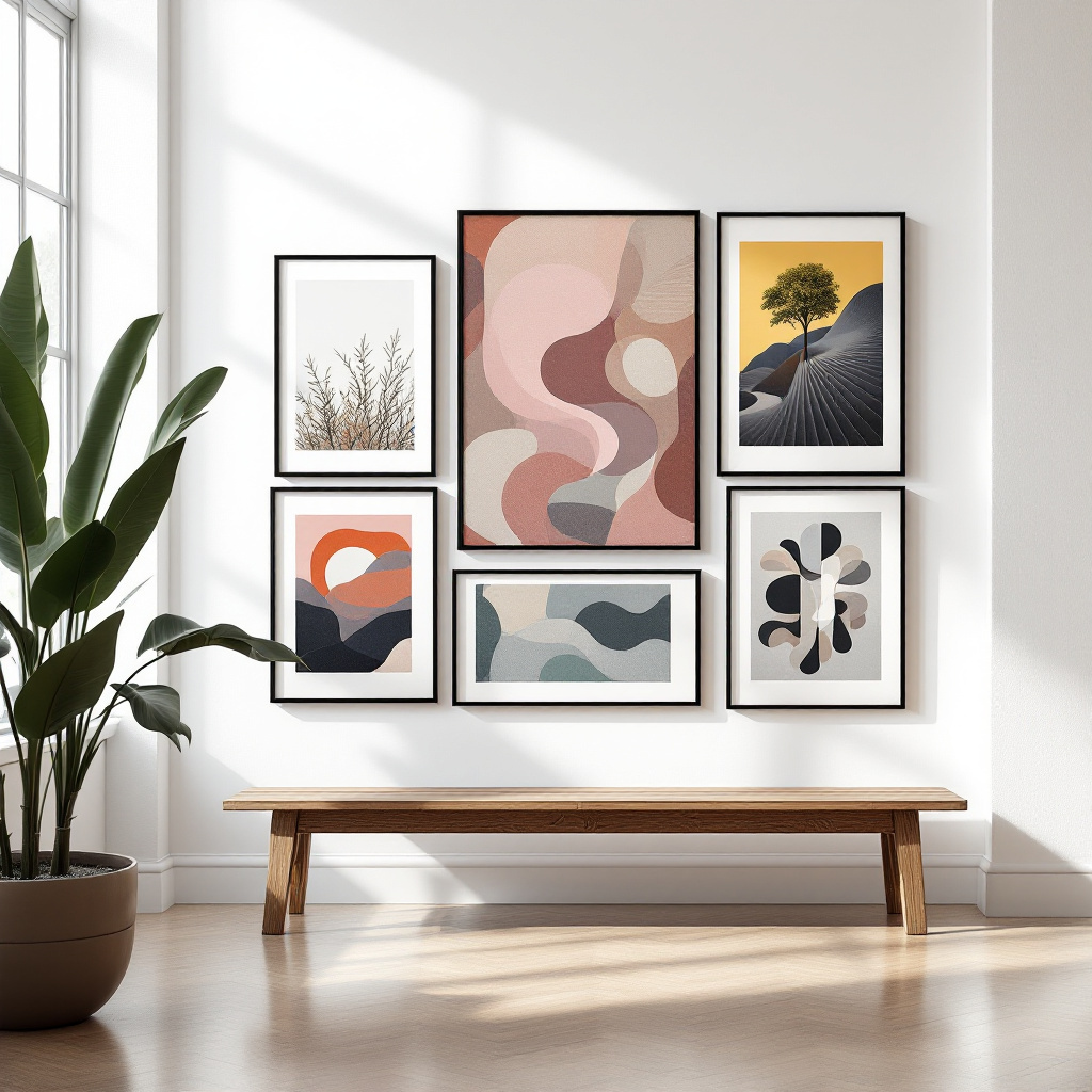 Galeriewand mit Werken – so lässt sich eine eigene Kunstsammlung mit Budget aufbauen